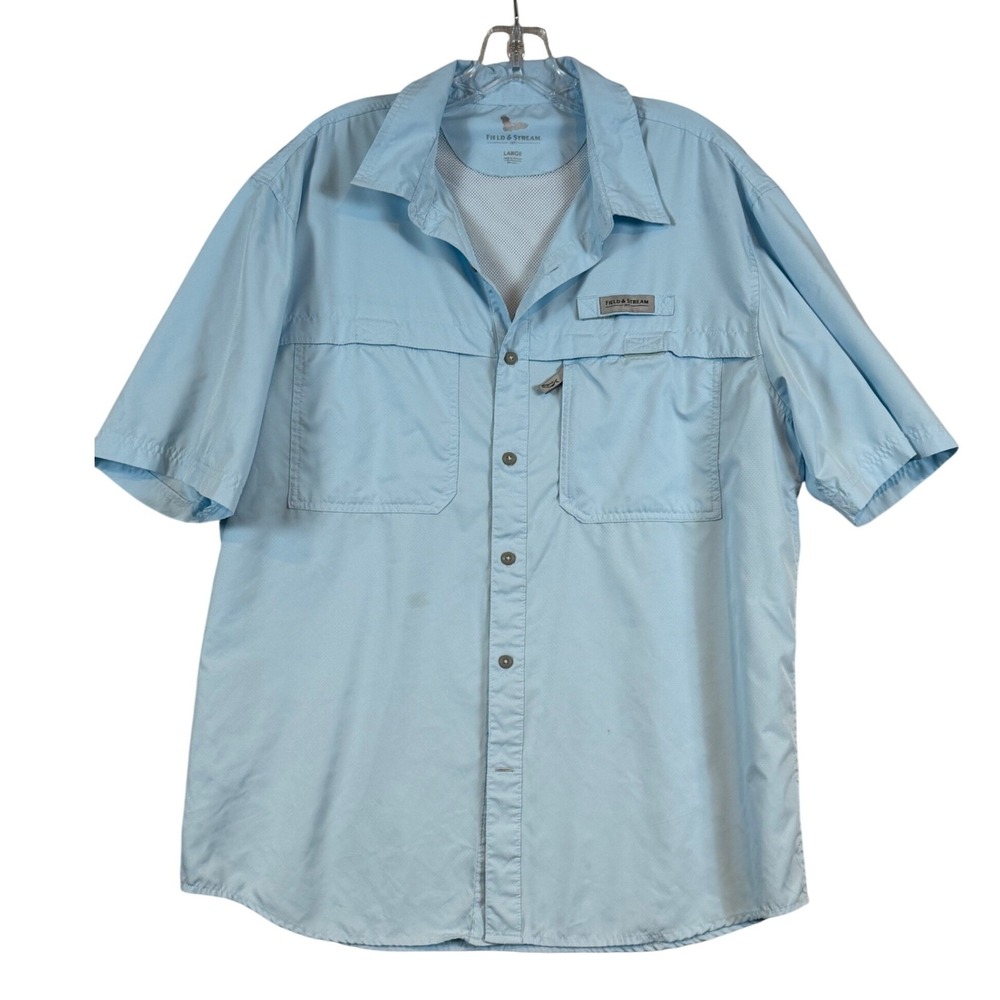 Field & Stream‎ Mens Blue Short Sleeve Ventilated Fishing Shirt Gorpcore